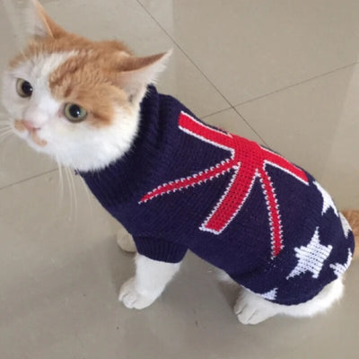 Cute Cat Sweater Costume Winter Warm Pet Clothes