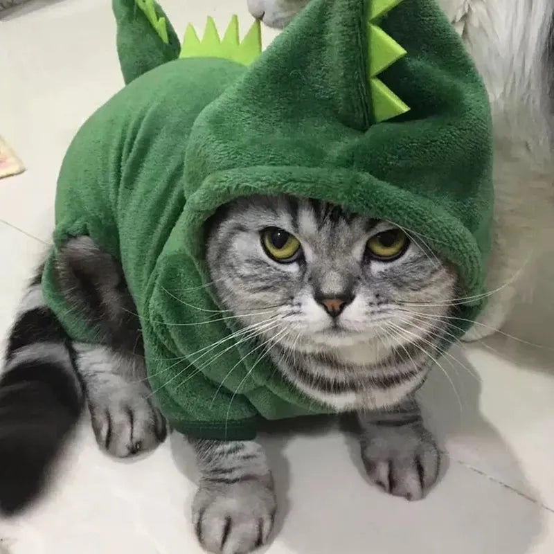 Cat Clothes Puppy Dog Cat Funny Dinosaur Costume