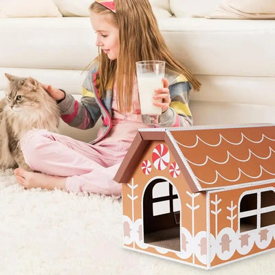 Cardboard Cat House Christmas Outdoor Cat House