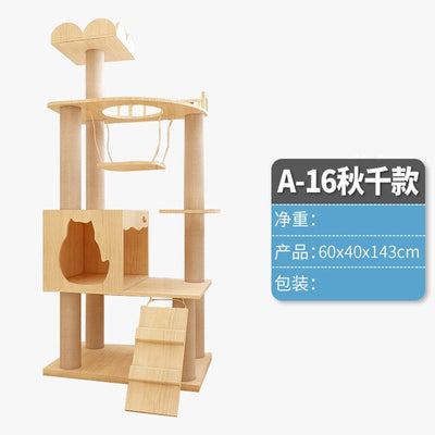 Small Cat Climbing Frame Cat Litter Cat Tree Cat Jumping Platform One Scratching Post Solid Wood Cat Villa Cat Toy