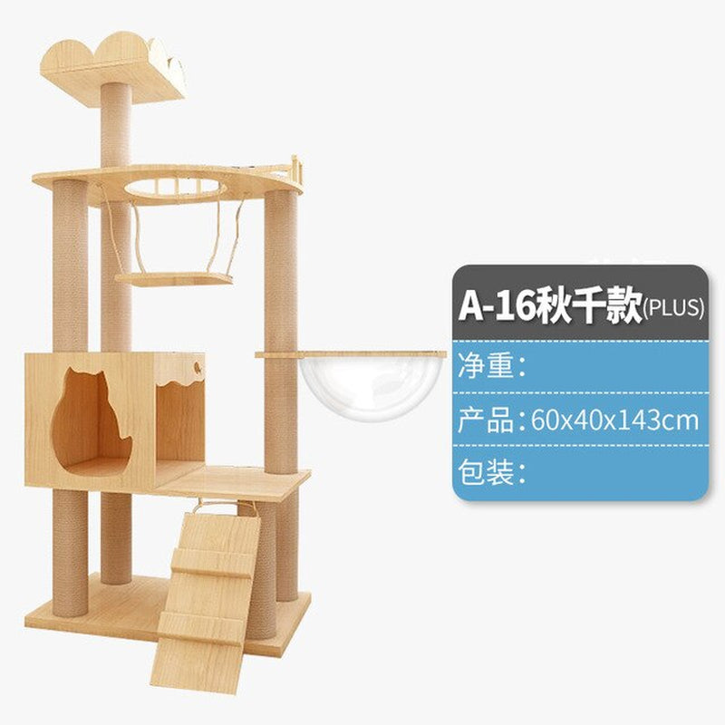 Small Cat Climbing Frame Cat Litter Cat Tree Cat Jumping Platform One Scratching Post Solid Wood Cat Villa Cat Toy