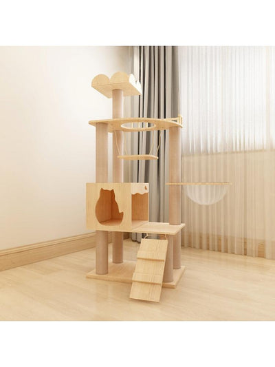 Small Cat Climbing Frame Cat Litter Cat Tree Cat Jumping Platform One Scratching Post Solid Wood Cat Villa Cat Toy