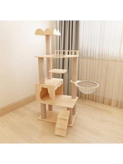 Small Cat Climbing Frame Cat Litter Cat Tree Cat Jumping Platform One Scratching Post Solid Wood Cat Villa Cat Toy