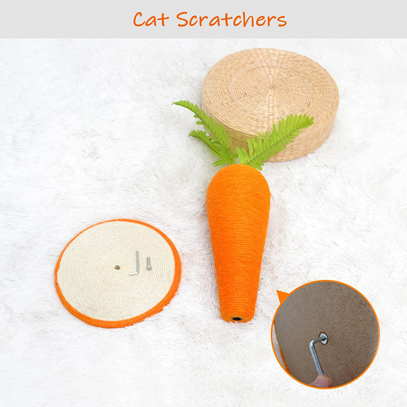 Cat Scratchers for Indoor Cats, Durable Mini Cat Tree|Kitten and Cat Scratching Post with Natural Sisal Rope, Cat Scratch Toy|Cat Nail Scratcher, Cat Pole, Carrot