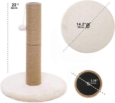 Small Cat Scratching Posts Kitty Coconut Palm Tree-Cat Scratch Post for Cats and Kittens - Natural Jute Sisal Scratch Pole Cat Scratcher (23IN)