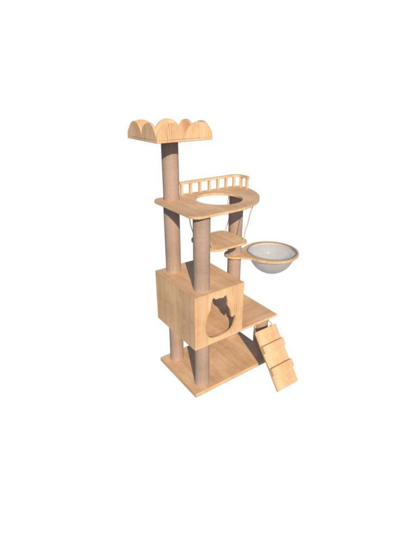 Small Cat Climbing Frame Cat Litter Cat Tree Cat Jumping Platform One Scratching Post Solid Wood Cat Villa Cat Toy